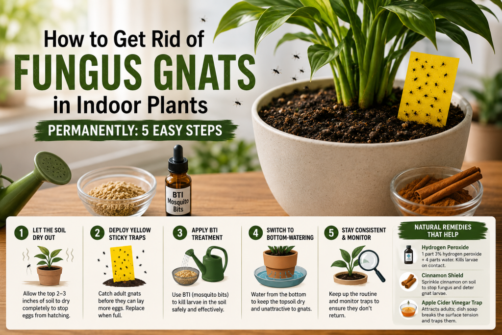 Fungus Gnats in Indoor Plants Permanently