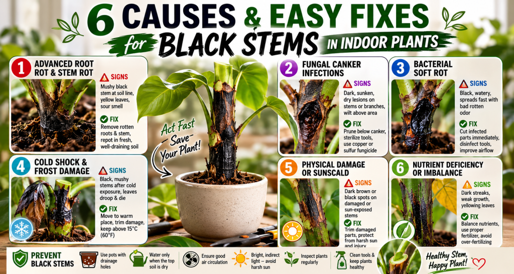 Why Is My Indoor Plant Stem Turning Black: 6 Easy Ways to Fix It Fast