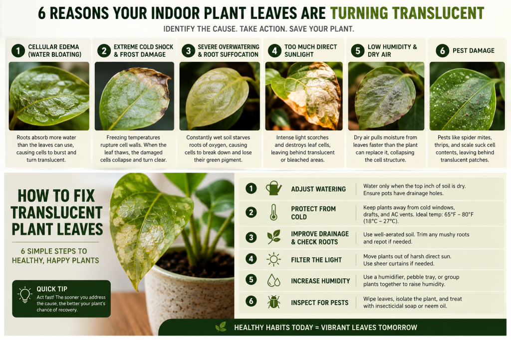 Why Are My Indoor Plant Leaves Turning Translucent: 6 Easy Ways to Fix It Fast