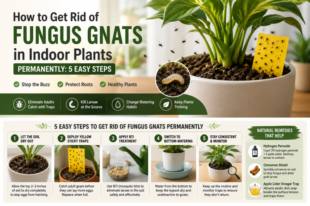 Fungus Gnats in Indoor Plants Permanently