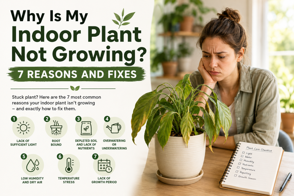 Why Is My Indoor Plant Not Growing: 7 Reasons and Fixes